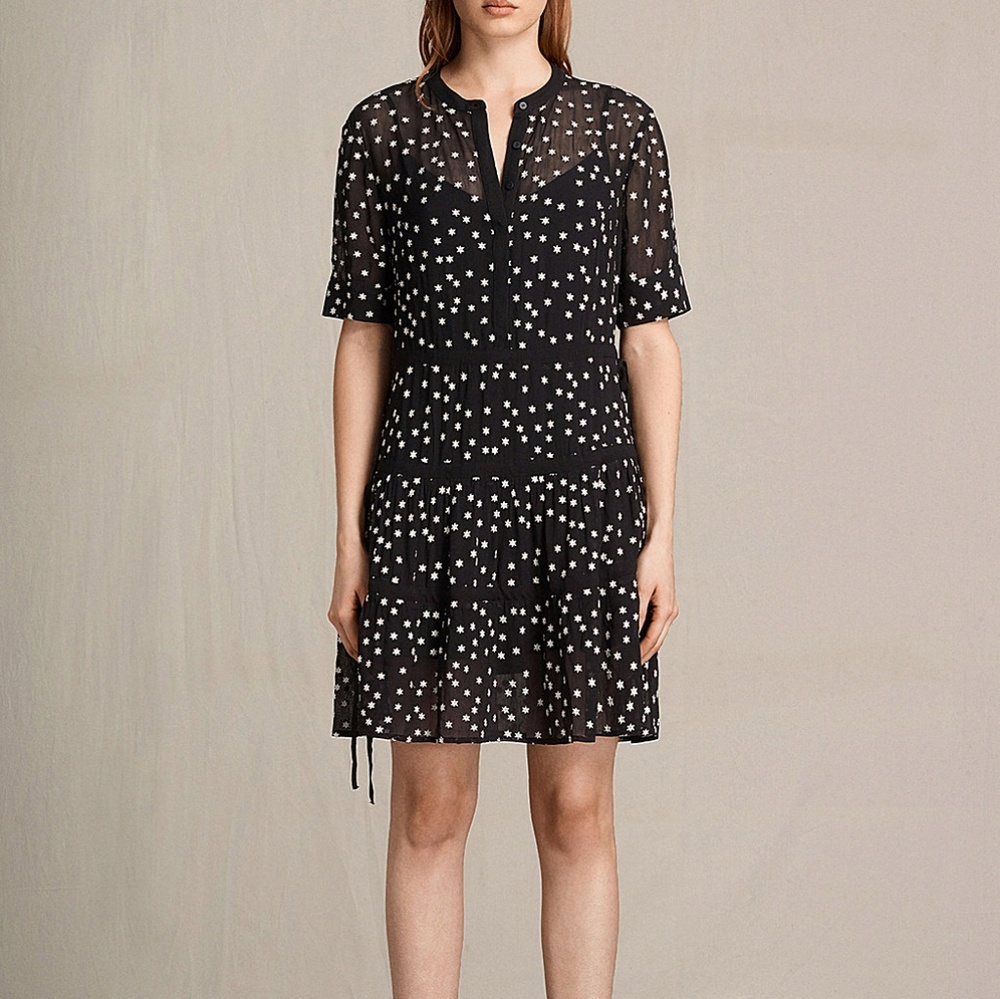 All Saints Picolino Embroidered Tier Dress